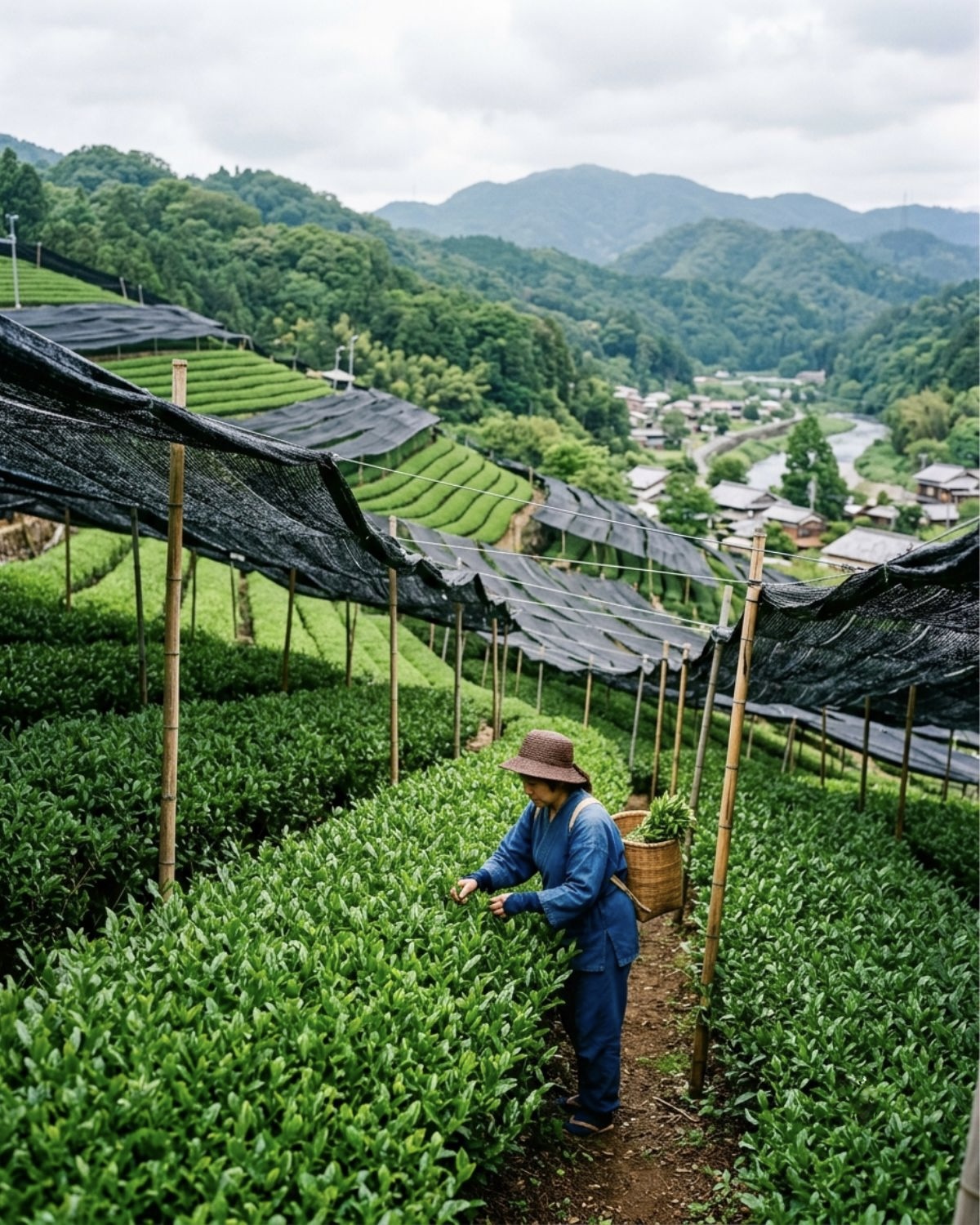 Shade-grown tencha fields, Uji