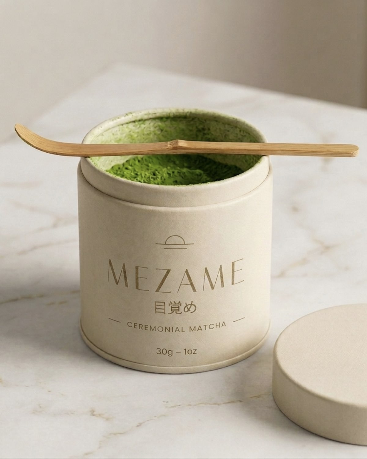 MEZAME Ceremonial Matcha tin, product shot
